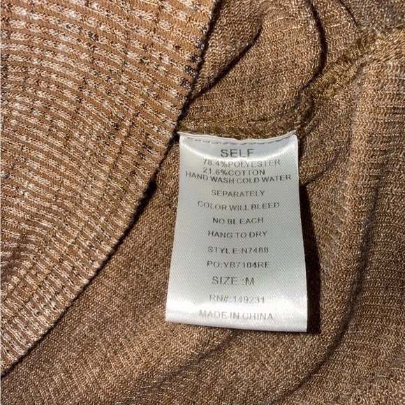 Kori Mocha Leopard Color-blocked Top Size Medium - Picture 5 of 10